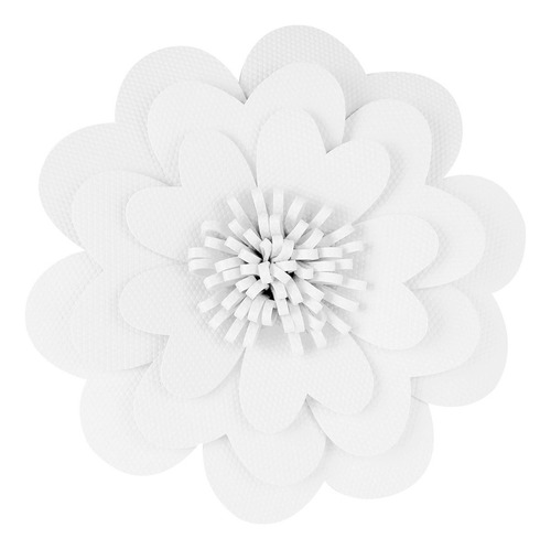 Flor De Fomi Textura Adorno Fiesta Decorar 24.5cm Mylin 1pz Color Blanco