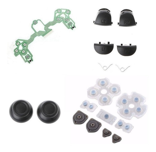 Kit Reparo Controle Ps4 Película + R1 R2 L1 L2 + Borrachas