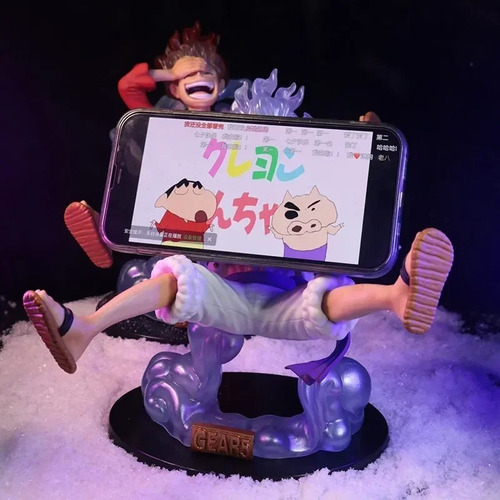 Figura De Accion Luffy Gear 5 Base Para Celular 18cm