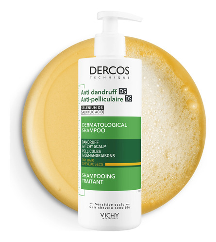 Shampoo Vichy Dercos Anticaspa 390ml Cabello Seco