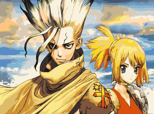 Imagen 1 de 2 de Pintura Por Número Dr. Stone Diy 30x40 Cm