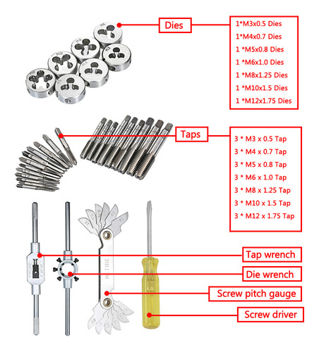 Kit De Brocas Y Tornillos For Hacer Herramientas A Mano, 32