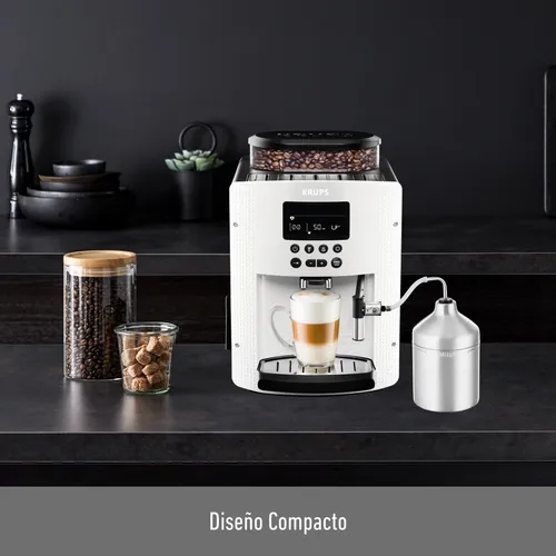 Cafetera Espresso Full Auto Display Blanca + Lechero Krups