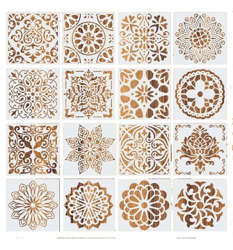Paquete De 16 Plantillas De Pintura Plantillas De Mandalas