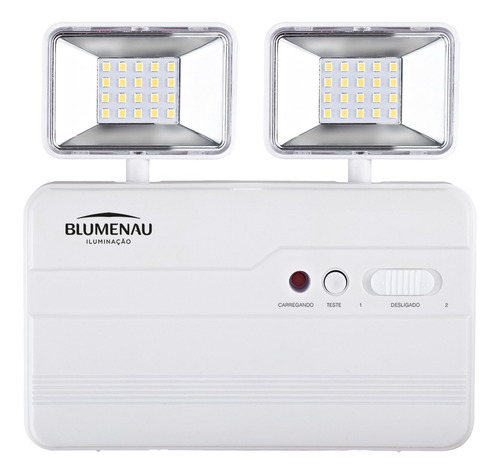 Blumenau Iluminação 40012224 luminária de emergência 2200 lumens led com bateria recarregável 10 w 110v 220v branca