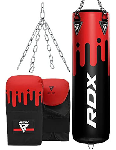 Rdx Juego De Saco De Boxeo Sin Relleno Muay Thai Mma Guantes