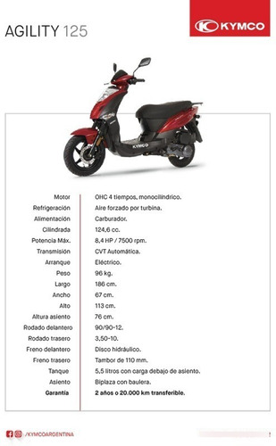 Imagen 4 de 17 de Kymco Agility 125, Strock Disponible , Entrega Inmediata.