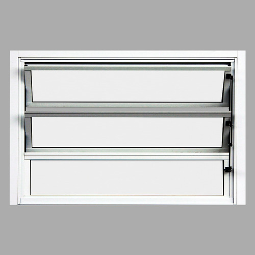 Imagem 2 de 5 de Vitro Basculante Alumínio Branco 60x100cm - C/ Vidros 3mm