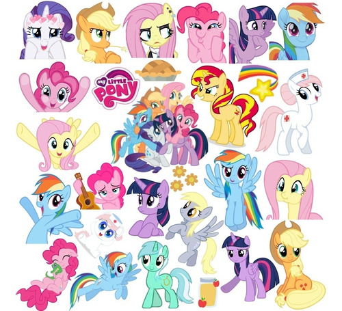 Stickers My Little Pony Modelo 2 Pack De 20 Unid. Surtidos