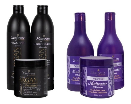 Kit Matizador Platinum + Kit Argan Pós-progressiva Maycrene