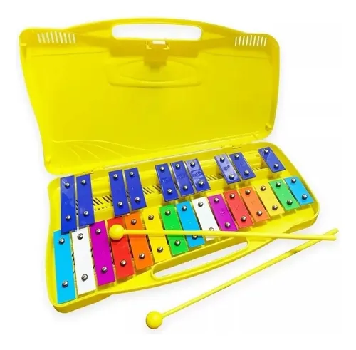 Metalofono 25 Notas Cromatico C Estuche Xilofono C/2 Baqueta