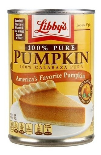 2 Pumpkin Pie Puree Libby's 15 Onz (lata)