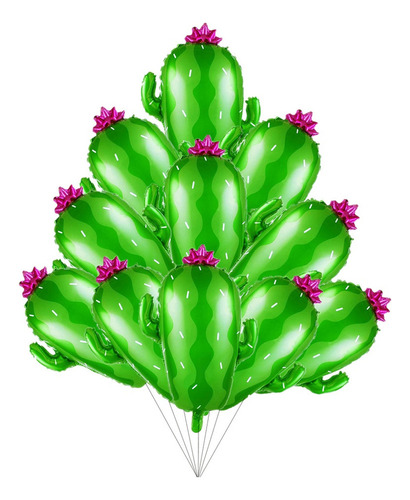Navidad Globo Con Forma De Cactus Verde, 5 Piezas, Película