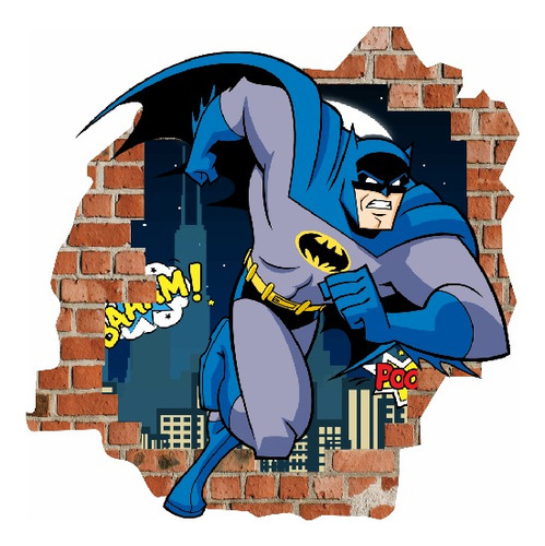 Oferta Vinilo Efecto 3d Pared Rota Batman - 50x50cm