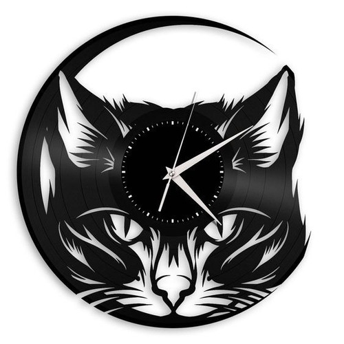 Reloj Gato Colgante Vector Corte Láser Modelo Premium