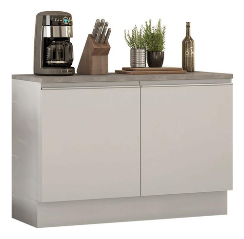 Gabinete Bajo Cocina Madesa Glamy 120cm Con Encimera Color Blanco