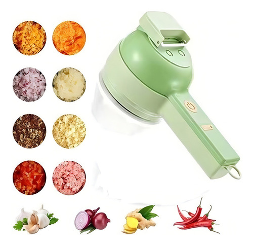 Conjunto De Cortador De Vegetais Elétrico Portátil Color Fix 4 Em 1