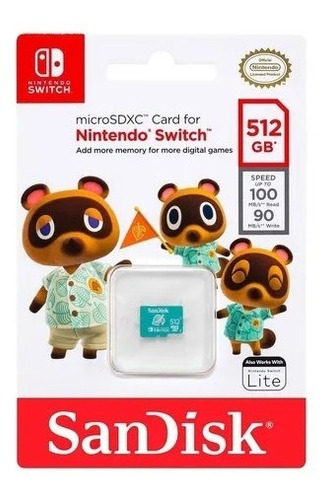 Imagen 2 de 3 de Tarjeta Microsd 512gb Sandisk Nintendo Switch