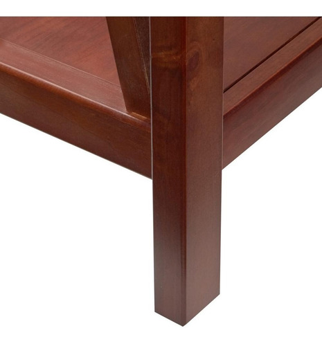 Mesa Consola De Madera Y Mdf Color Tabaco Doble Cajón Titian