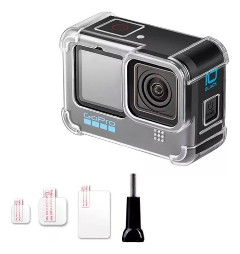 Kit 5 Piezas Funda Anticiada + Vidrio Templado Gopro 9 Y 10