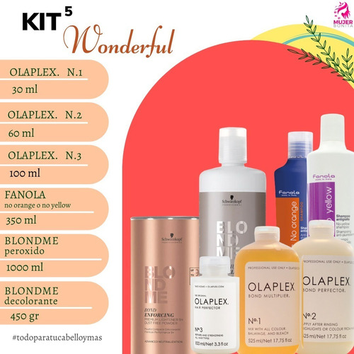 Kit#5 Olaplex, Blondme, Fanola