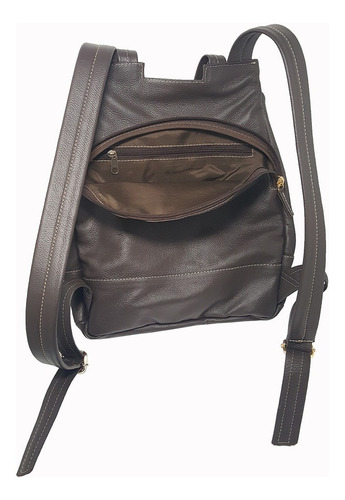 Imagem 6 de 10 de Mochila Feminina Preta De Couro Legítimo Genuíno Resistente