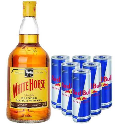 Combo Whisky White Horse 1l Blended + 6 Red Bull 250ml