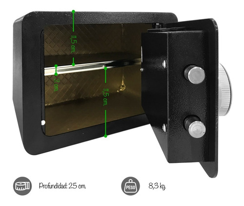 Imagen 4 de 10 de Caja Fuerte Huella Digital De 35x25x25 Cm.
