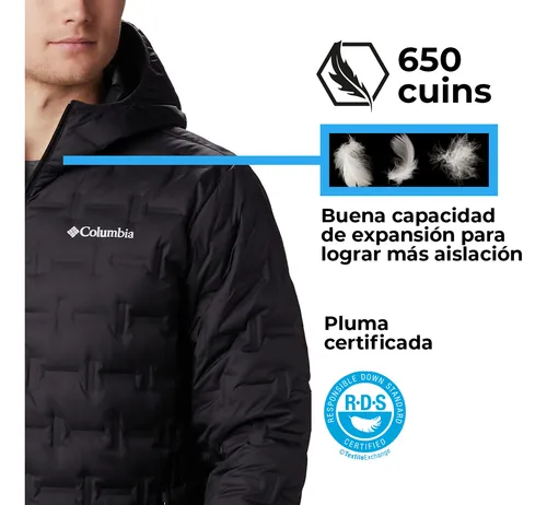 Campera Hombre Columbia Delta Capucha Termica Impermeable