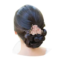 Comprar Arranjo De Cabelo Pente Flores Rosas Folhas Noiva Casamento