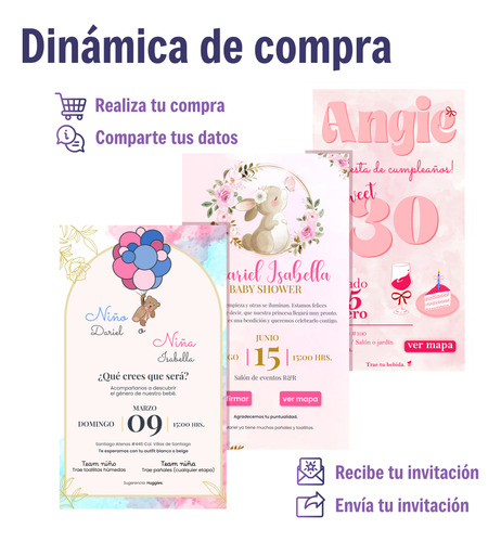 Invitación Digital Con Botones - Especial Revelación