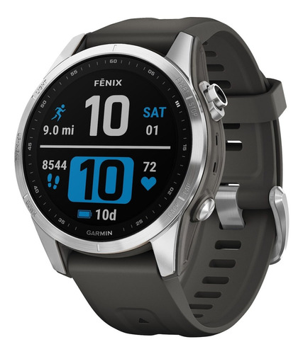 Reloj GPS Garmin Fenix 7s 010-02539-01 Grafito, color de la carcasa: acero inoxidable, color de la correa: gris claro/plateado