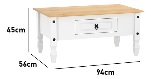 Mesa De Centro Linea Mexicana 1 Cajon Living Comedor