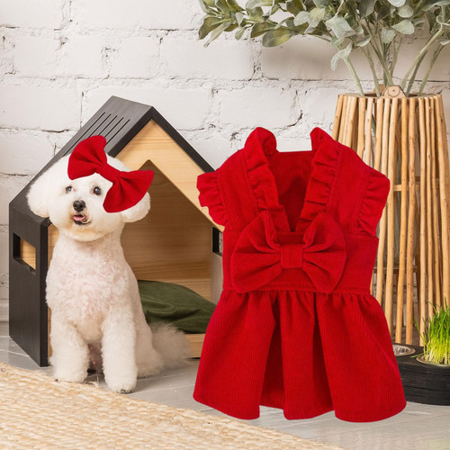 Vestido De Princesa De Navidad Para Cachorros, Conjunto De M