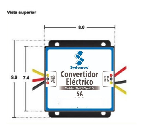 Convertidor Reductor De Voltaje De 24vcd A 12vcd - 60 W