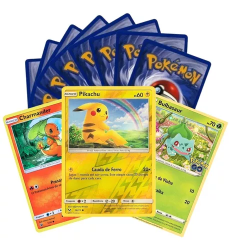 Kit 100 Cartas Pokémon Aleatórias Sem Repetidas