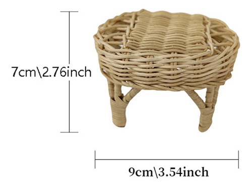 Silla De Ratán Para Casa De Muñecas A Escala 7cm X 9cm