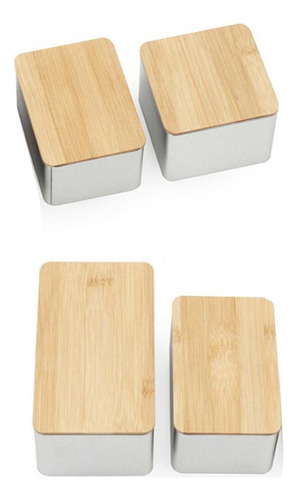 4xtapa De Bambú Caja De Almacenamiento De Té Contenedor