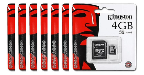 Kit 7 Cartão Memória Kingston 4gb Tf Com Adaptador Sdc4/4gb