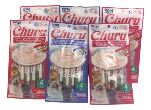Premios Churu Sabores Mix Atún Salmón-almeja-camarón 24 Pza