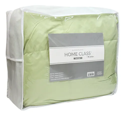 Acolchado De Plumas King Size Home Class Dohler Ropa De Cama Color Verde Claro Diseño De La Tela Liso