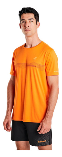 Remera Hombre Tenis Padel Babolat Vertuo Il Naranja