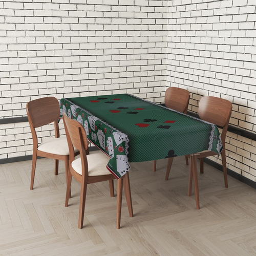 Toalha Mesa Térmica Impermeável Pvc Cassino 1,60x1,40 Cor Verde Cassino Poquer Poker Baralho
