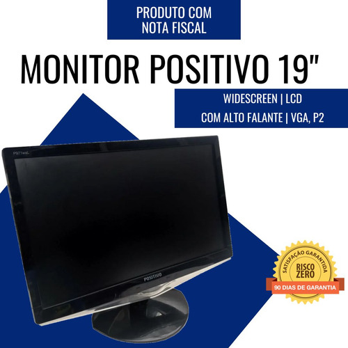 Monitor 19 Polegadas C/ Alto Falante Positivo Lcd Widescreen