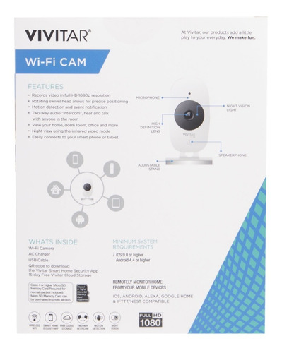 Camara Wifi Vivitar Ipc113 Fullhd App Gratis Detector De Mov