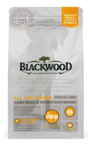 Blackwood: Piel/estómago Sensible Cordero&arroz, 13.6kg