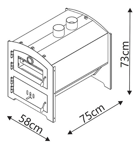 Imagen 2 de 7 de Combo Horno Tromen Leña Tango Embutir + Termo Lusqtoff Tl1-9