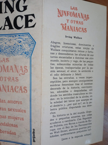 Libro Las Ninfómanas Y Otras Maníacas Irving Wallace
