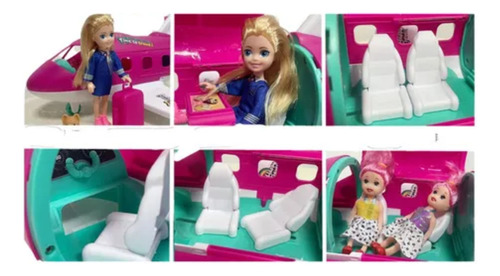 Juego De Avion De Muñeca De Niña De Viaje Divertido Color Rosa