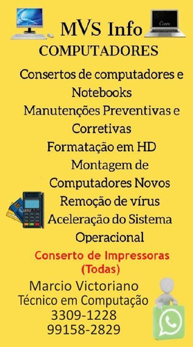 Imagem 1 de 1 de Consertos De Computadores, Notebooks E Impressoras No Rj